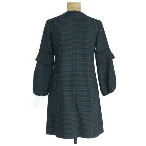 Loft Tartan Shift Dress Balloon Bell Sleeve - Picture 13 of 16